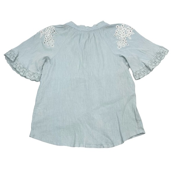 CHELSEA & THEODORE Floral Eyelet Embroidered Blouse Sz Small - Picture 6 of 6